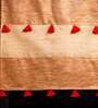 Beige and Red Solid Khadi Silk 72X14 Inches Table Runner