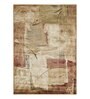 Beige and Rust Abstract 3x5 Feet Machine Made Carpet