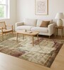 Beige and Rust Abstract 3x5 Feet Machine Made Carpet