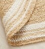 Beige and White Jute 2 Feet Round Carpet