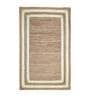 Brown Striped Jute 3 ft x 5 ft Hand Woven Carpet