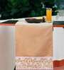 Beige and White Solid Khadi Silk 72X14 Inches Table Runner