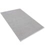 Beige and White Yakutsk Geometric Cotton 4ft x 6ft Hand Woven Carpet