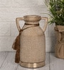 Beige Antique Vintage Rustic Charm Ceramic Amphora Shaped Vase