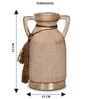 Beige Antique Vintage Rustic Charm Ceramic Amphora Shaped Vase