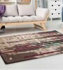 Buy Beige Art Silk Abstract 5 x 7 Feet Hand Tufted Carpet
