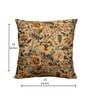Beige Art Silk Chanderi Textured Floral 16x16 inches Cushion Covers (Set of 2)