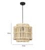 Glasper Beige Cane Hanging Light