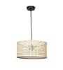 Roselyn Beige Cane Hanging Light