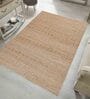 Beige Astrakhan Geometric Jute and Wool 5ft x 8ft Hand Woven Carpet