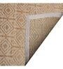 Beige Astrakhan Geometric Jute and Wool 5ft x 8ft Hand Woven Carpet
