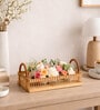 Beige Bamboo Hamper Serving Tray
