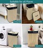 Beige Bamboo Laundry Basket