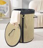 Beige Bamboo Laundry Basket