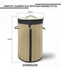 Beige Bamboo Laundry Basket