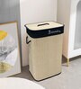 Beige Bamboo Laundry Basket
