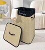 Beige Bamboo Laundry Basket