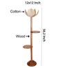 Beige Bamboo Lotus Wooden Floor Lamp