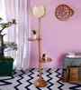 Beige Bamboo Lotus Wooden Floor Lamp