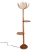 Beige Bamboo Lotus Wooden Floor Lamp