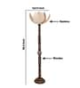 Beige Bamboo Lotus Wooden Floor Lamp