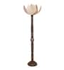 Beige Bamboo Lotus Wooden Floor Lamp