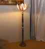 Beige Bamboo Lotus Wooden Floor Lamp