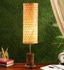 Crawler Beige Natural Fiber Shade Table Lamp With Natural Fiber Base