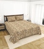 Beige Bedsheet 220 Tc Cotton King Bedsheet With 2 Pillow Covers