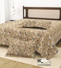 Beige Bedsheet 220 Tc Cotton King Bedsheet With 2 Pillow Covers