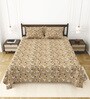 Beige Bedsheet 220 Tc Cotton King Bedsheet With 2 Pillow Covers