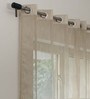 Beige Blackout Cotton 5 Feet Eyelet Curtain