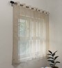 Beige Blackout Cotton 5 Feet Eyelet Curtain