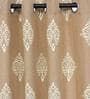 Beige Traditional Cotton 9 Ft Light Filtering Eyelet Door Curtain