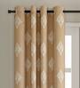 Beige Traditional Cotton 9 Ft Light Filtering Eyelet Door Curtain