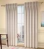 Beige Solid Poly Cotton 5 Ft Semisheer Pinch Pleat Window Curtains (Set of 2)