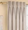 Beige Solid Poly Cotton 5 Ft Semisheer Pinch Pleat Window Curtains (Set of 2)