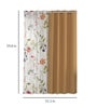 Beige Floral Polyester 5 Ft Blackout Eyelet Window Curtains (Set of 4)