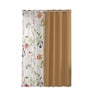 Beige Floral Polyester 5 Ft Blackout Eyelet Window Curtains (Set of 4)