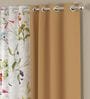 Beige Floral Polyester 5 Ft Blackout Eyelet Window Curtains (Set of 4)
