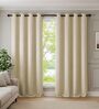 Beige Blackout Polyester Polyester Curtains for Door Pack of 2