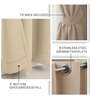Beige Blackout Polyester Polyester Curtains for Long Door Pack of 2