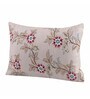 Beige Textured Blended Linen 18 x 12 Inches Embroidered Cushion Cover