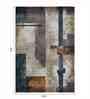 Beige Blue Abstract Polypropylene 9 ft x 6 ft Machine Made Carpet