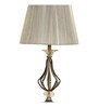 Beige Brown Nylon Thread Shade Table Lamp With Metal Base