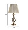 Beige Brown Nylon Thread Shade Table Lamp With Metal Base