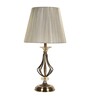 Beige Brown Nylon Thread Shade Table Lamp With Metal Base