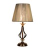 Beige Brown Nylon Thread Shade Table Lamp With Metal Base