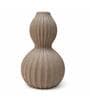 Beige Brun Elegant Ribbed Double Gourd Decorative Vase