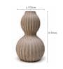 Beige Brun Elegant Ribbed Double Gourd Decorative Vase